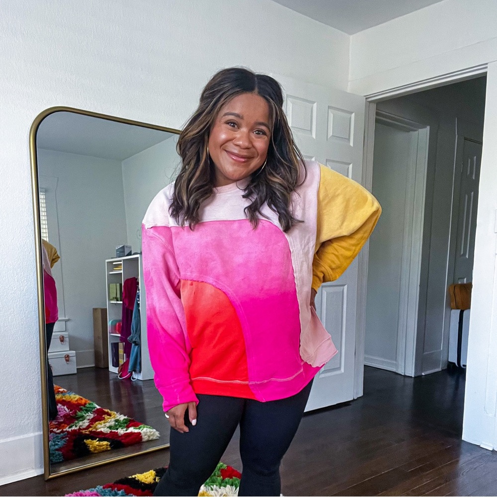 RED DRESS BOUTIQUE PATCHWORK SWEATSHIRT